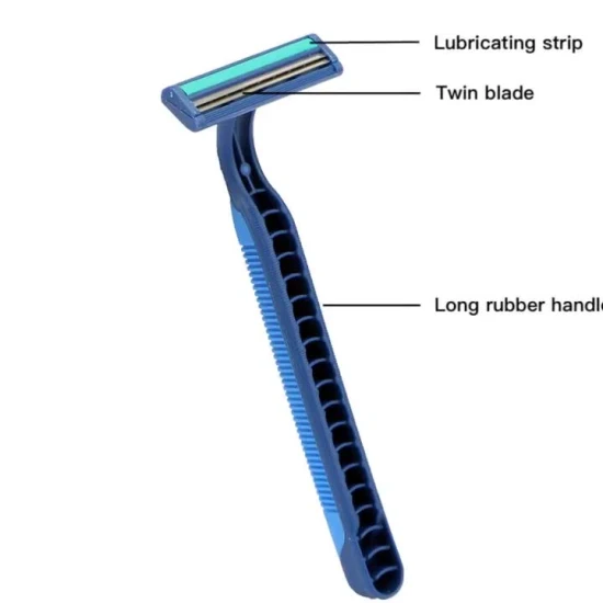 D228L Twin Blade Shaving Razor with Rubber Handle Hair Removal Men Razor