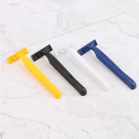 Long Plastic Handle 2 Blade Shaving Razor for Men Twin Blade Disposable Razor