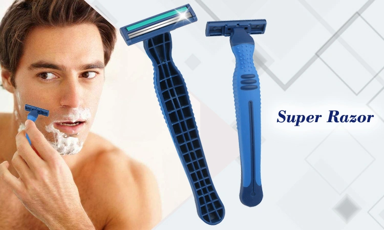 D226L Twin Blade Rubber Handle Disposable Men Shaver Razor